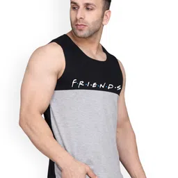 SLOWLORIS Pack Of 2 Typography Printed Pure Cotton Bio-Wash Gym Vests image 4