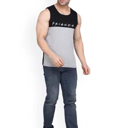 SLOWLORIS Pack Of 2 Typography Printed Pure Cotton Bio-Wash Gym Vests image 5