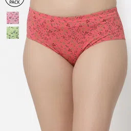 Floret Women Pack Of 3 Assorted Mid-Rise Basic Briefs image 1