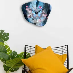 olive tree 14.5 Inches Geometric Wooden Clock image 1