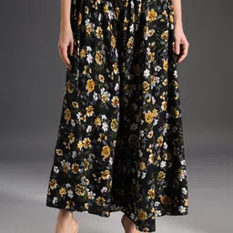 emeros Women Flared Black, Yellow, Green, Grey, White Viscose Rayon Trousers image 3