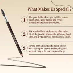 lakyou beauty Dark Brown Eyebrow Pencil | Smooth & Long-Lasting | With Spoolie for Blending image 4