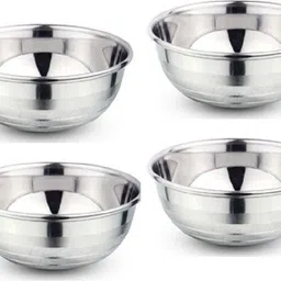 neelam Stainless Steel Vegetable Bowl Stainless Steel 6 22G Diamond Prem Vati, 250 ml, Set of 4-picture-21