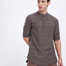 anouk rustic Men Printed Polyester Straight Kurta image 2