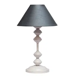 Margot Grey Fabric Shade Night Lamp With Metal Base By Foziq image 5