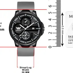 abrexo Chronograph Look Date Working Black Dial Grey Silicone Strap Watch For Boys Analog Watch - For Men Abx4025 BK GR SLN ST image 3