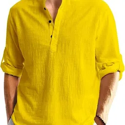 unifav Men Solid Cotton Blend Straight Kurta-picture-20