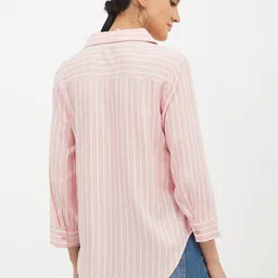 harpa Casual Regular Sleeves Striped Women Pink Top image 2