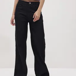 roadster Women Loose Fit High Rise Black Jeans image 2