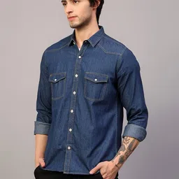 keshav srushti Men Regular Fit Solid Spread Collar Casual Shirt image 5