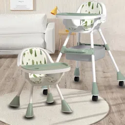 3-in-1 Convertible High Chair for Kids - Trendy Design, Adjustable, Foldable-image-1