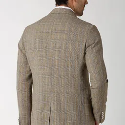 peter england Men Checkered Single Breasted Formal Blazer image 3