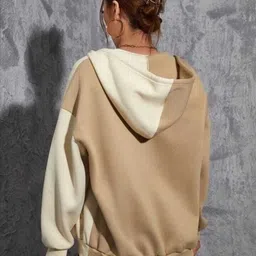 dhoise Women Full Sleeve Color Block Sweatshirt image 2