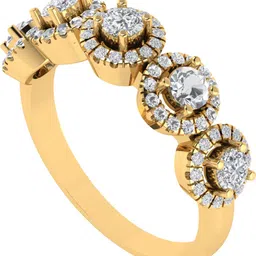 diamtrendz jewels Sterling Silver Zircon Gold Plated Ring For Women & Girls Sterling Silver Cubic Zirconia Gold Plated Ring image 1