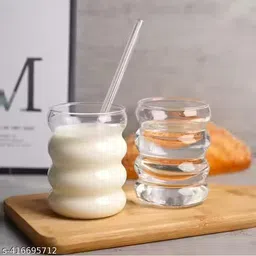 ironglass Premium Quality RING Shape Tumbler with 2 straw AND 2 Glass for coffee Glass Glass Water/Juice Glass-picture-25