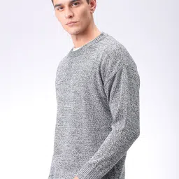 the indian garage co. Men Solid Crew Neck Black Sweater image 5