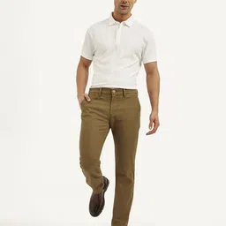 levi's Men Slim Fit Brown Cotton Blend Trousers-picture-38