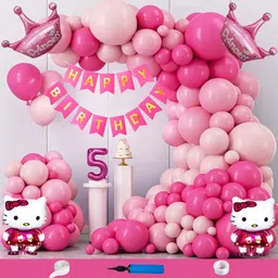 crazykart Hello Kitty Princess Crown Theme Fifth 5th Birthday Decoration Kit For Girls-picture-17