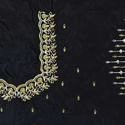 the white rabbit Unstitched Art Silk Blouse Material Embroidered-picture-15