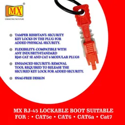 MX RJ-45 LOCKABLE BOOT SUITABLE FOR ,CAT5e , CAT6 ,CAT6a,Cat7 Network Cable Lan Adapter image 5