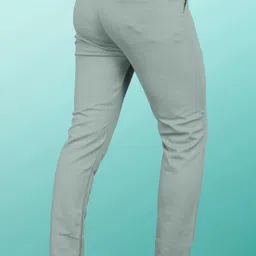 indiclub Men Slim Fit Light Green Linen Blend Trousers image 2