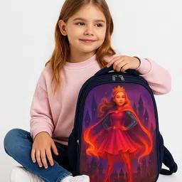 mous Stylish Princess Navy Blue Backpack for Girls – Perfect for School Waterproof School Bag-picture-14