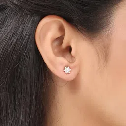 KISNA Yellow Gold 14kt Diamond Stud Earring image 2