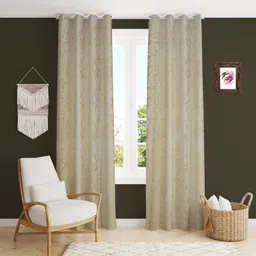 214 cm (7 ft) Door Velvet Room Darkening Curtain (Pack Of 2)-image-1