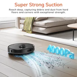 ILIFE A20 Robotic Vacuum Cleaner With Advanced LDS Navigation 4000 Pa Strong Suction, Simultaneous Vacuum and Mop, Customized Cleaning, To-Go-Zone/No-Go-Zone, 2-in-1 Roller Brush, Auto-Resume & Smart Devices Connectivity (Black) image 4