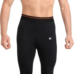 never lose Solid Men Black, Orange Tights image 5