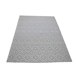 mric Grey Geometric Wool 5 x 7 Feet Hand Woven Carpet image 2