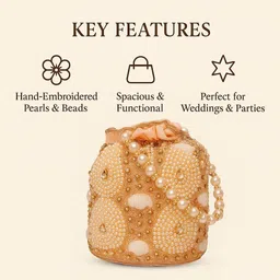 bagcouture Women Beige Potli image 2