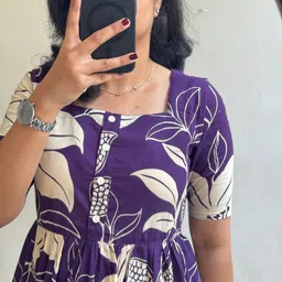 assamica Women Fit and Flare Purple Midi/Calf Length Dress image 2