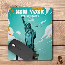The Desi Monk New-York US Anti Skid Mouse Pad for Laptops and Computers Non Slip Base Mousepad image 2