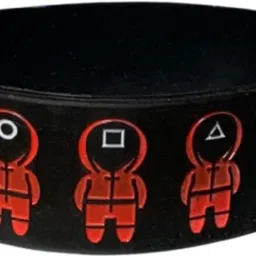 Black Silicon Squid Game Wristband Men Wrist Band-image-1