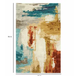 Multicolor Wool And Viscose Abstract 5 x 8 Feet Hand Tufted Carpet by Jaipur Rugs image 3