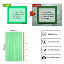 decoration bazar Parrot Green Transparent Net Curtain Backdrop (5x1.5m) For Party Decoration, Gift Packing image 3