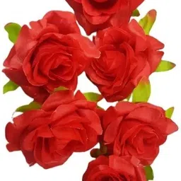 nimkar's Artificial Beautiful Flowers 15 pcs Roses for DIY Wedding Flower Red Rose Artificial Flower image 2