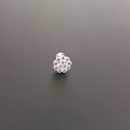 Paridhi Cubic Zirconia Sterling Silver Plated Silver Nose Stud image 3