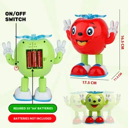 fiddlerz Dancing Apple Toy with Light & Music Battery Operated Sound Toy Educational Fun image 3