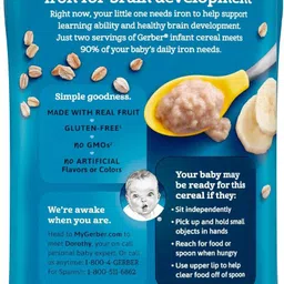 gerber Probiotic Oatmeal Banana Cereal Baby Food 227g Cereal image 4