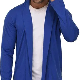 trendolo Men Kimono Style Full Sleeve Blue Shrug-picture-22