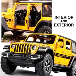 ukaxa Diecast 124 Scale Toy Car Rubicon Metal Rubicon Model Car Light Sound Pull Back image 5