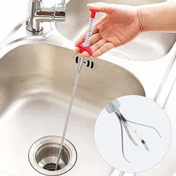 rudra enterprses Drain Catcher |Sink Cleaning Stick |Hair Catching |Sink Overflow Drain Cleaning |Drain Clog Water Pipe |Sink Cleaner Snake Unblocked Kitchen Bath Rod Hair Remover Multi-purpose Plunger Sink Plug image 4