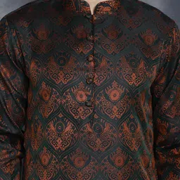 jompers Men Woven Design Cotton Silk Straight Kurta image 5