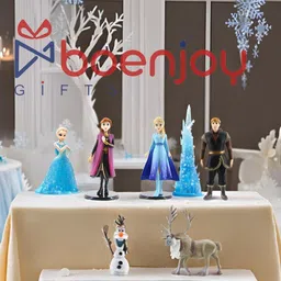 boenjoy Frozen Action Figure Cake Decoration Set – Elsa, Olaf, Anna, 5 Pieces image 3