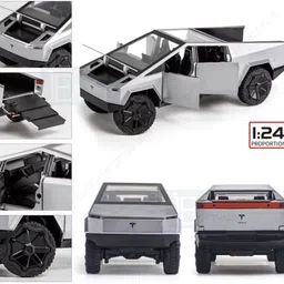 pepstter Cybertruck 1:24 Scale Diecast Pull Back Toy Truck with Sound & Light for Kids image 4