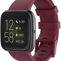 REDBIZZ Soft Silicone Classic Strap Band For Fitbit Versa/Versa 2/ Versa Lite Large Size 22MM, Replacement Watch Straps Compatible With Fit-bit Special Edition/Lite Edition/Versa SE For Men Women[ WATCH NOT INCLUDED] WINRED Smart Watch Strap image 1