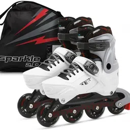 jaspo Sparkle 2.0 Advance Adjustable Inline Roller Skates, Hard Boot, Aluminium Chasis In-line Skates - Size Euro 39-42 Euro image 1