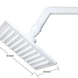 bathbliss 6"x6" Inch White PVC Feny Shower with 9"Inch Shower Arm - Set of 1 Fixed Mount image 2